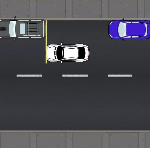 arreter devant la voiture de devant