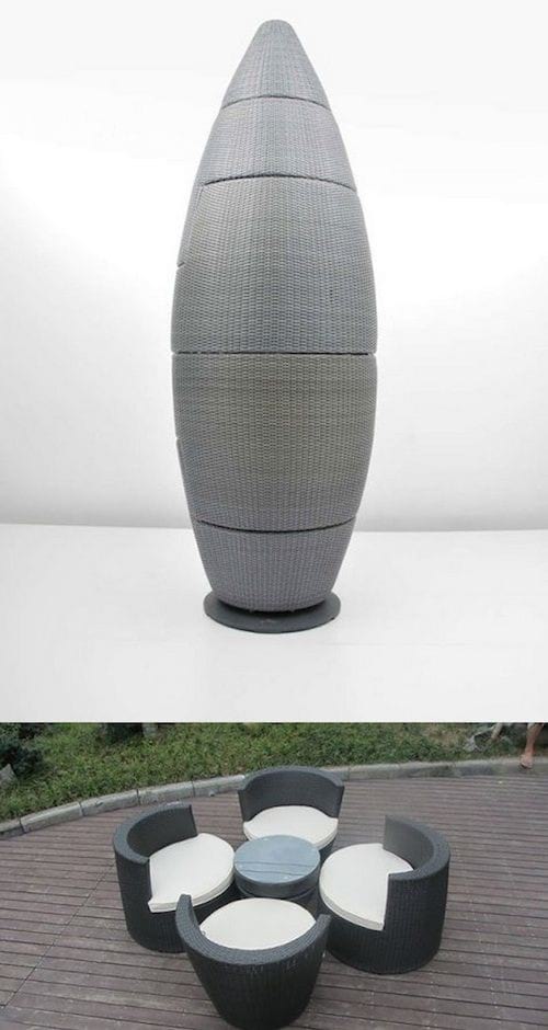 Des chaises et une table de jardin pour gagner de la place