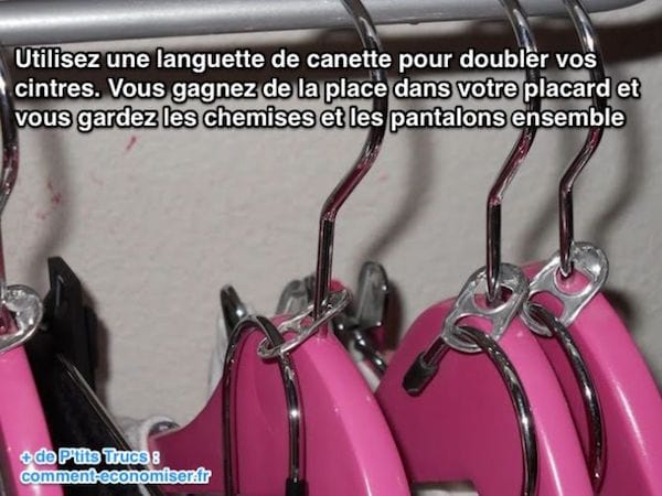 doubler les cintres pour gagner de la place dans les placards