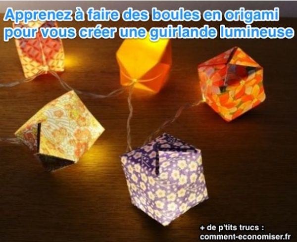 Des guirlandes avec des origamis.
