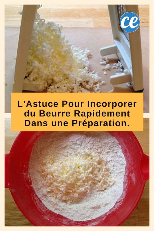incorporez le beurre dans une recette facilement en le râpant