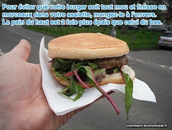 truc à savoir quand on mange sur le pouce : manger burger