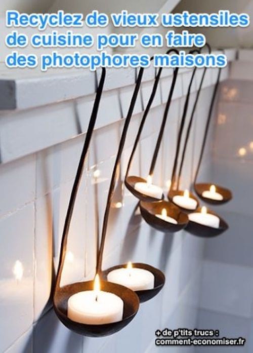 Des photophores avec des louches.