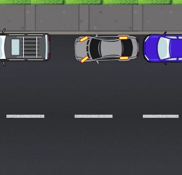 reculer jusqu'à la voiture derrière