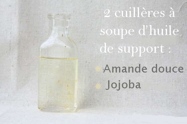 Mettre l'huile de support dans un pot