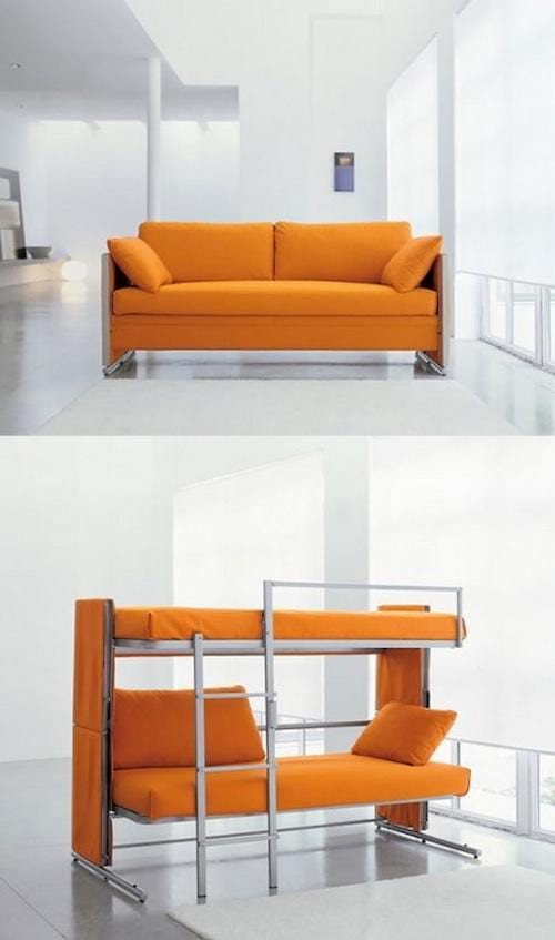 Canapé qui se transforme en lit superposé