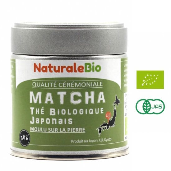 une boite de thé matcha bio