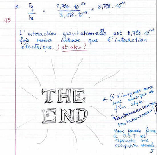copie eleve drole fin du devoir the end