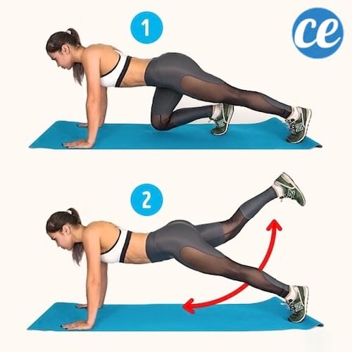 Exercise 2 of six easy exercises to lose cellulite in 15 days.