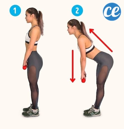 Exercise 4 of the six easy exercises to lose cellulite in 15 days.