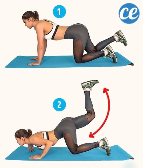 Exercise 5 of the six easy exercises to lose cellulite in 15 days.