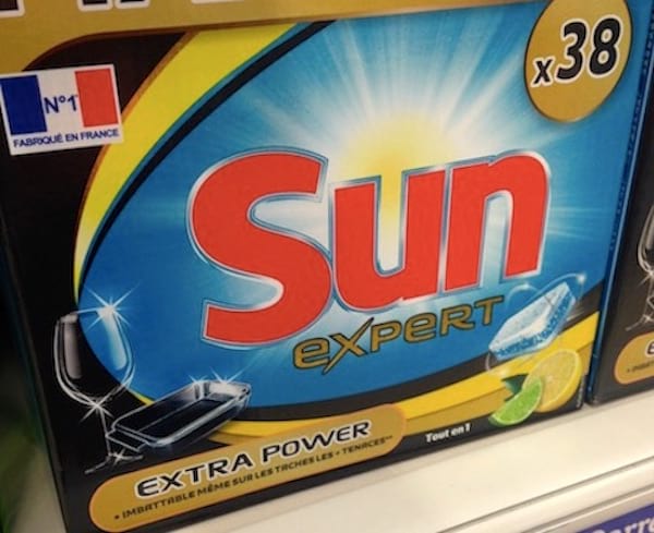 paquets de tablettes lave-vaisselles Sun