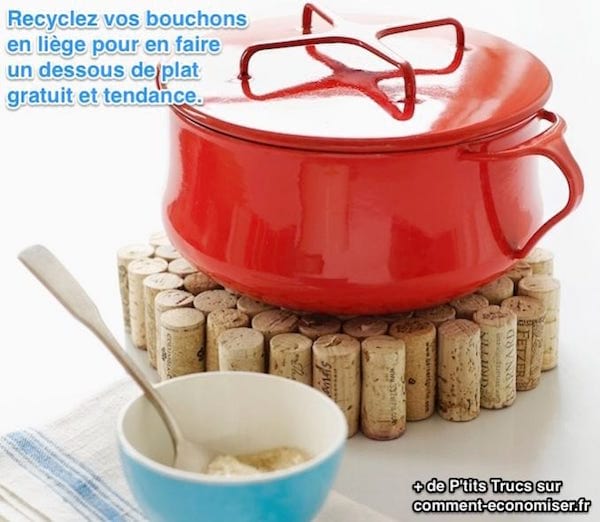 Des bouchons de liège pour faire un dessous de plat