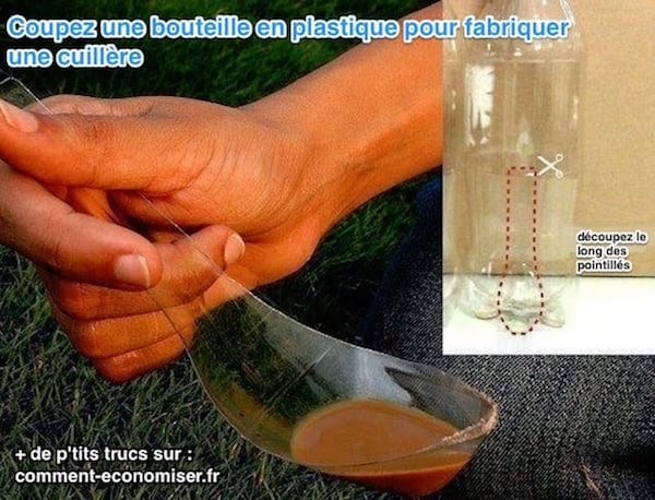 fabriquer une cuillère à partir d'une bouteille en plastique