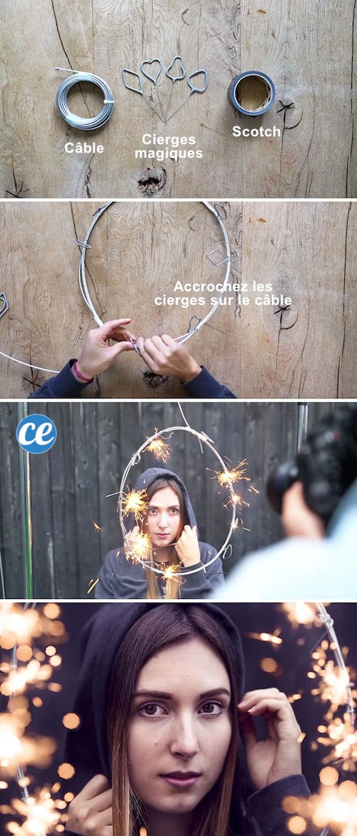 Utiliser des cierges magiques et un câble pour faire un effet magique