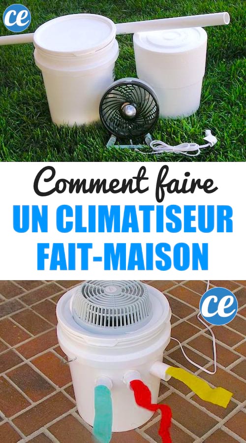 le tuto facile pour faire un climatiseur avec un seau plastique et un ventilateur.