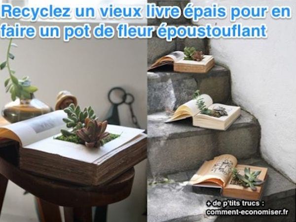 Recyclez un vieux livre pour faire un pot de fleurs original