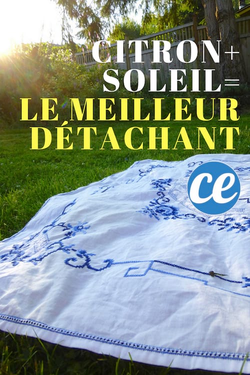 enlever tache tenace sur nappe avec citron et soleil