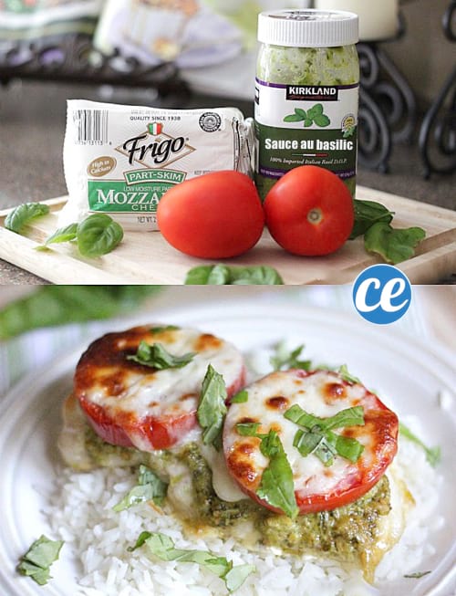 ingrédients pour faire un poulet à l'italienne avec de la mozzarella et du poulet