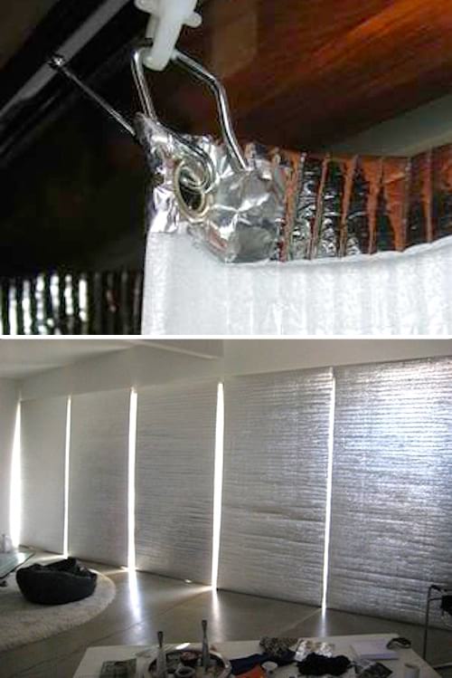 Des rideaux anti-chaleur fabriqués avec du matériel isotherme. 