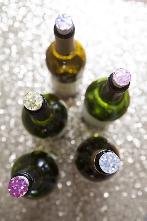 Bouchons de vin en paillettes