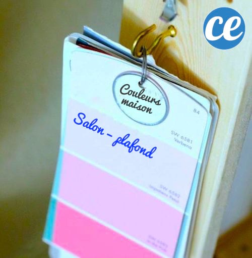 Mettez les nuanciers de peinture sur un crochet dans votre garage.