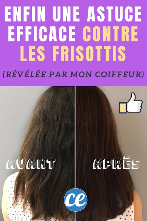 Avant après avoir utilisé du vinaigre de cidre pour enlever les frisottis