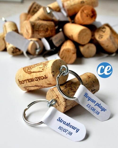 Porte-clefs souvenir en bouchon de liège