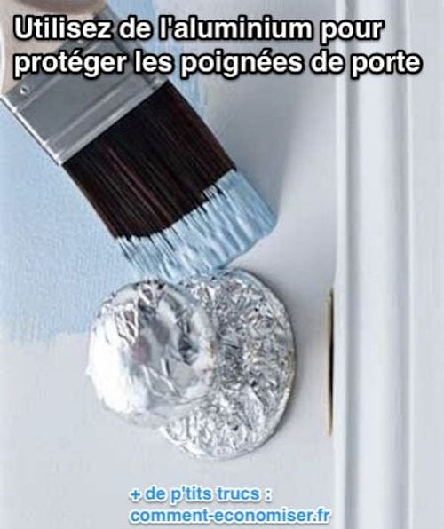 Utilisez de l'aluminium pour  protéger les poignées de porte