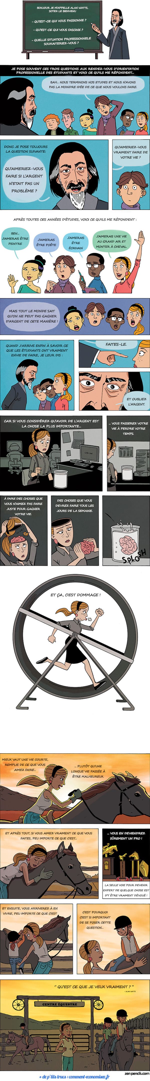 Une bande dessinée qui explique pourquoi il faut faire ce qui te plait dans la vie