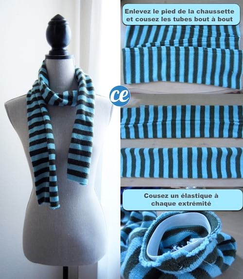 créez une écharpe couture diy avec chaussette