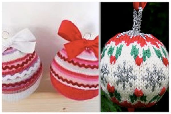 décorer le sapin avec boule tricotées