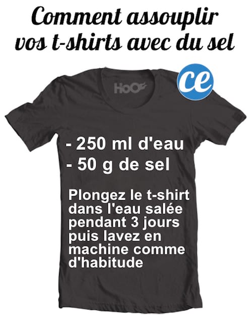 comment assouplir un tee shirt neuf avec du sel