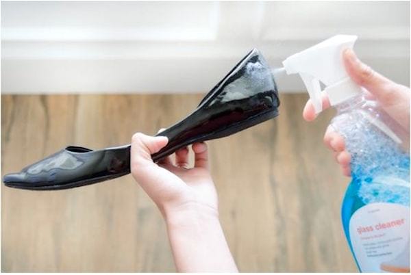 The window cleaner to make patent leather shoes shine