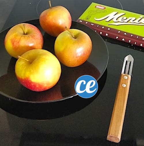 ingrédients dessert pomme et chocolat noir