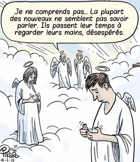 propriétaire de smartphone au paradis