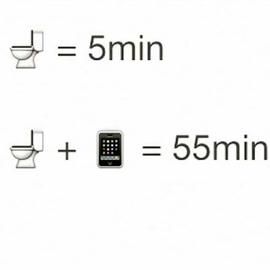 le temps passé aux toilettes à cause des smartphone