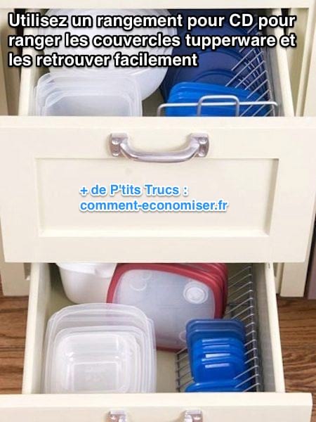 Rangement pour couvercles tupperware