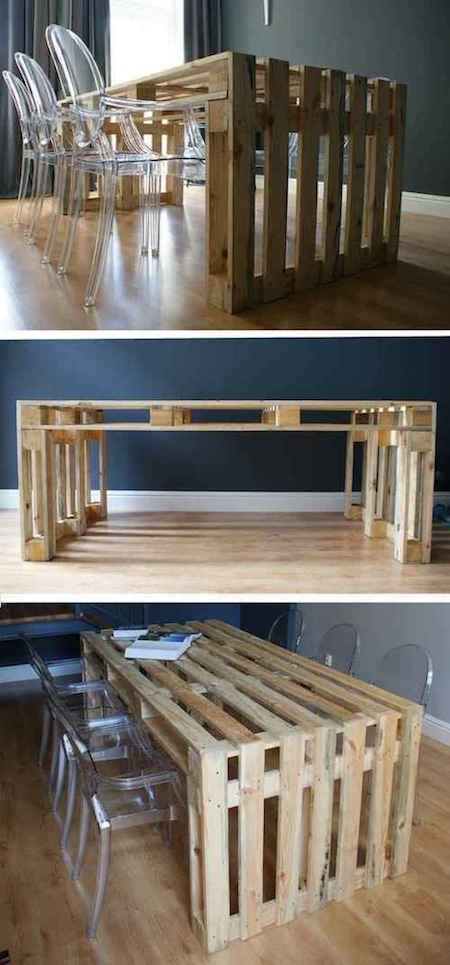 Utiliser une palette en bois pour faire une table à manger