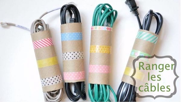 rangement pour cables téléphones