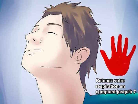 Retenez votre respiration en comptant jusqu'à 7