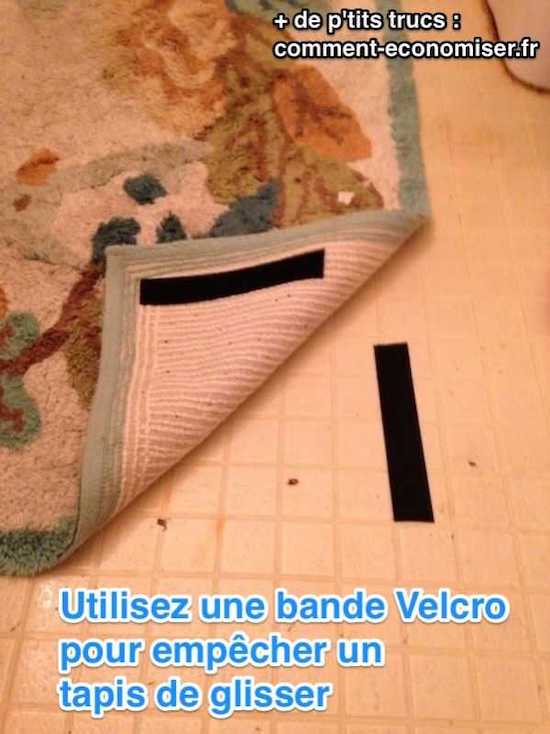 Empecher le tapis de glisser avec du velcro