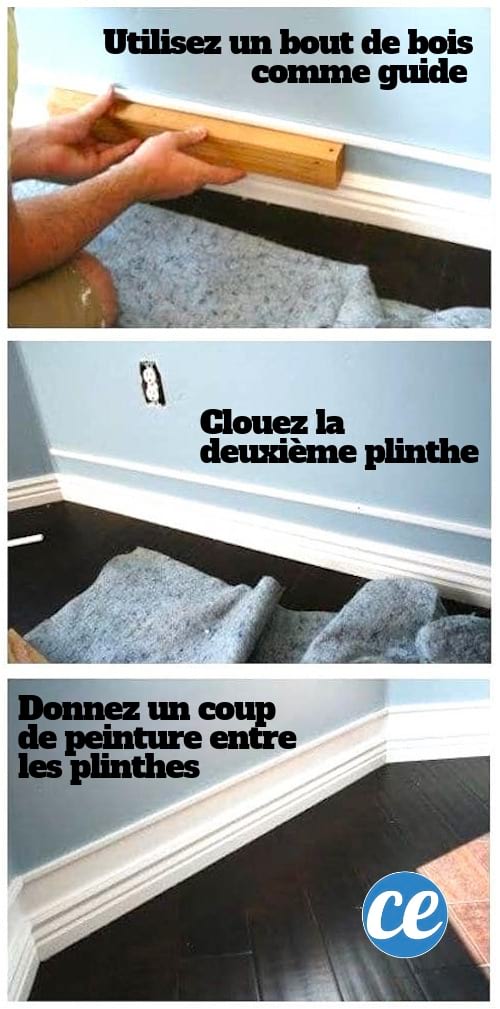 Déco DIY pour la maison : suivez ce tuto pour faire une fausse-plinthe bien haute.