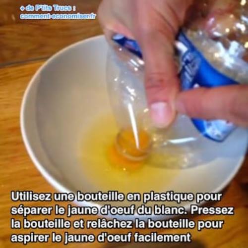 l'astuce pour séparer le blanc du jaune d'oeuf pour facilement