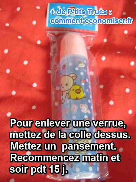 enlever une verrue avec de la colle
