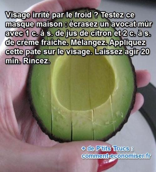 un masque maison pour protéger la peau du visage irritée contre le froid