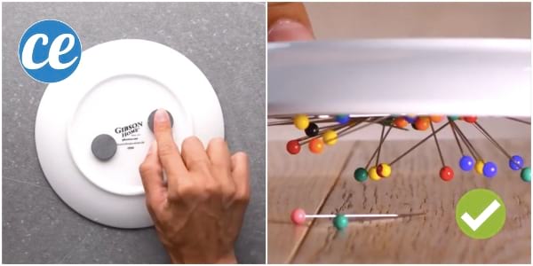 Astuce de couture : utilisez des aimants et une aiguille pour ranger les aiguilles.