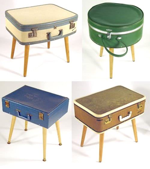 tabouret diy vintage avec valise