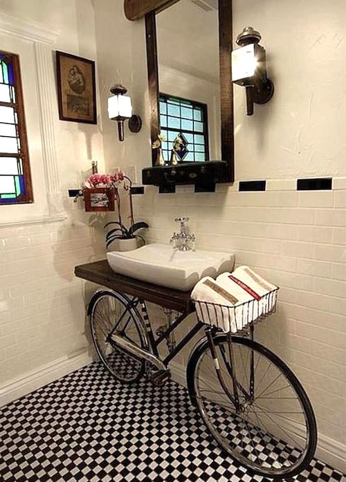 meuble de salle de bain bicyclette