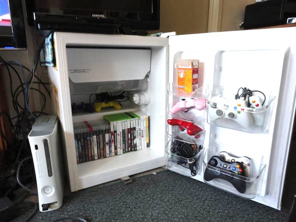 frigo recyclé en placard